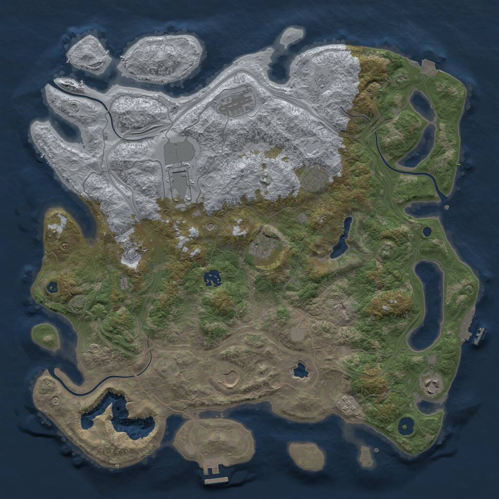 Rust Map: Procedural Map, Size: 4300, Seed: 28841724, 15 Monuments