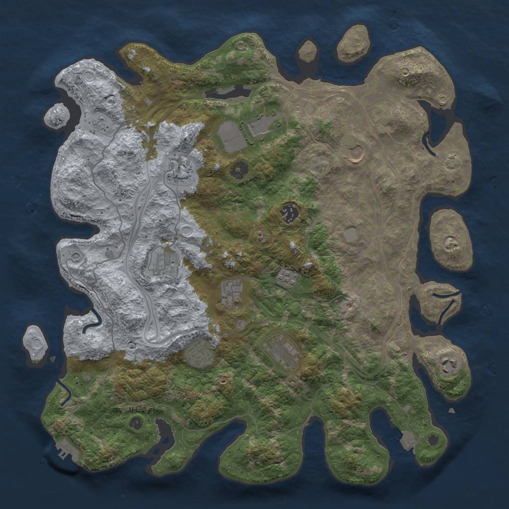 Rust Map: Procedural Map, Size: 4250, Seed: 283749201, 17 Monuments