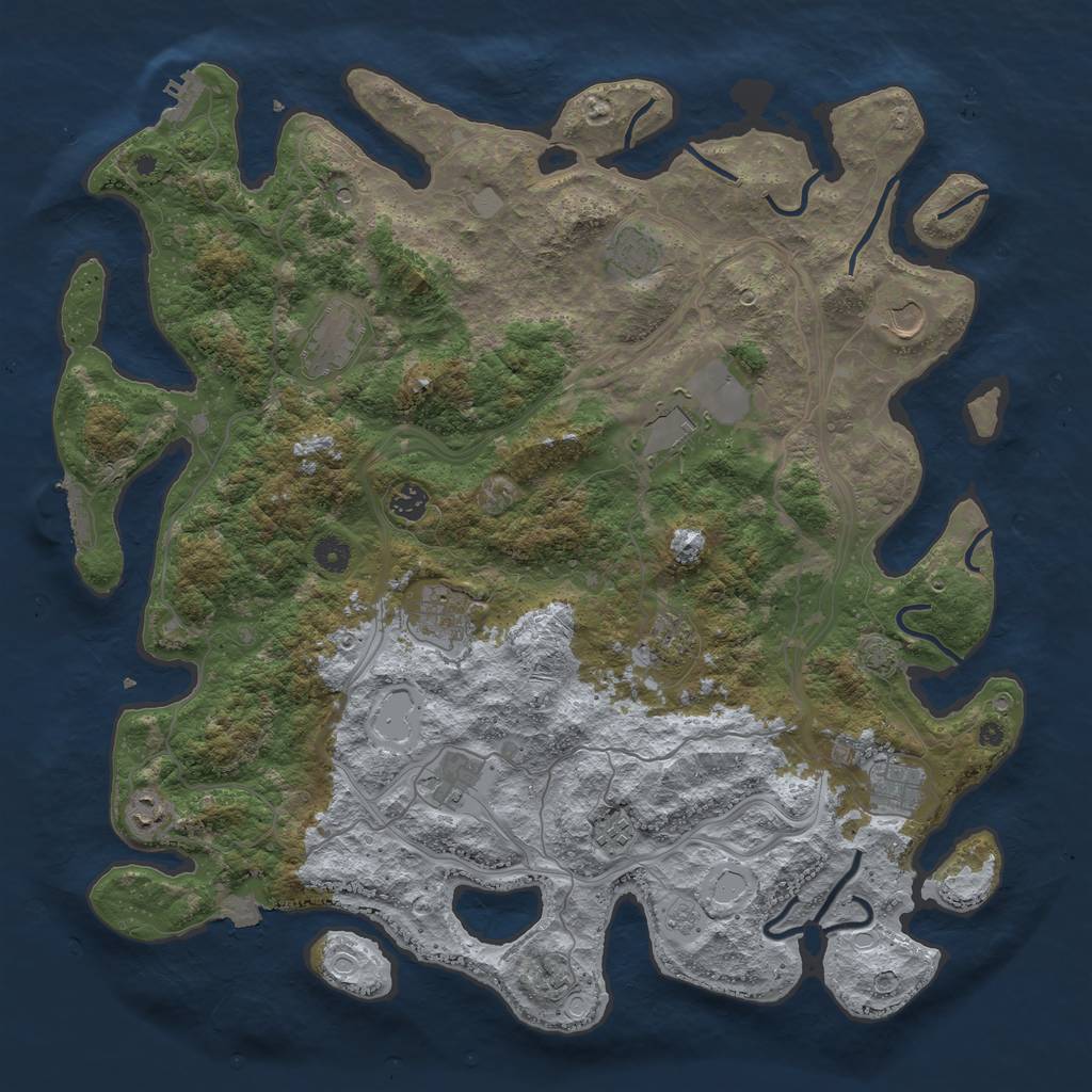 Rust Map: Procedural Map, Size: 4500, Seed: 194194111, 19 Monuments