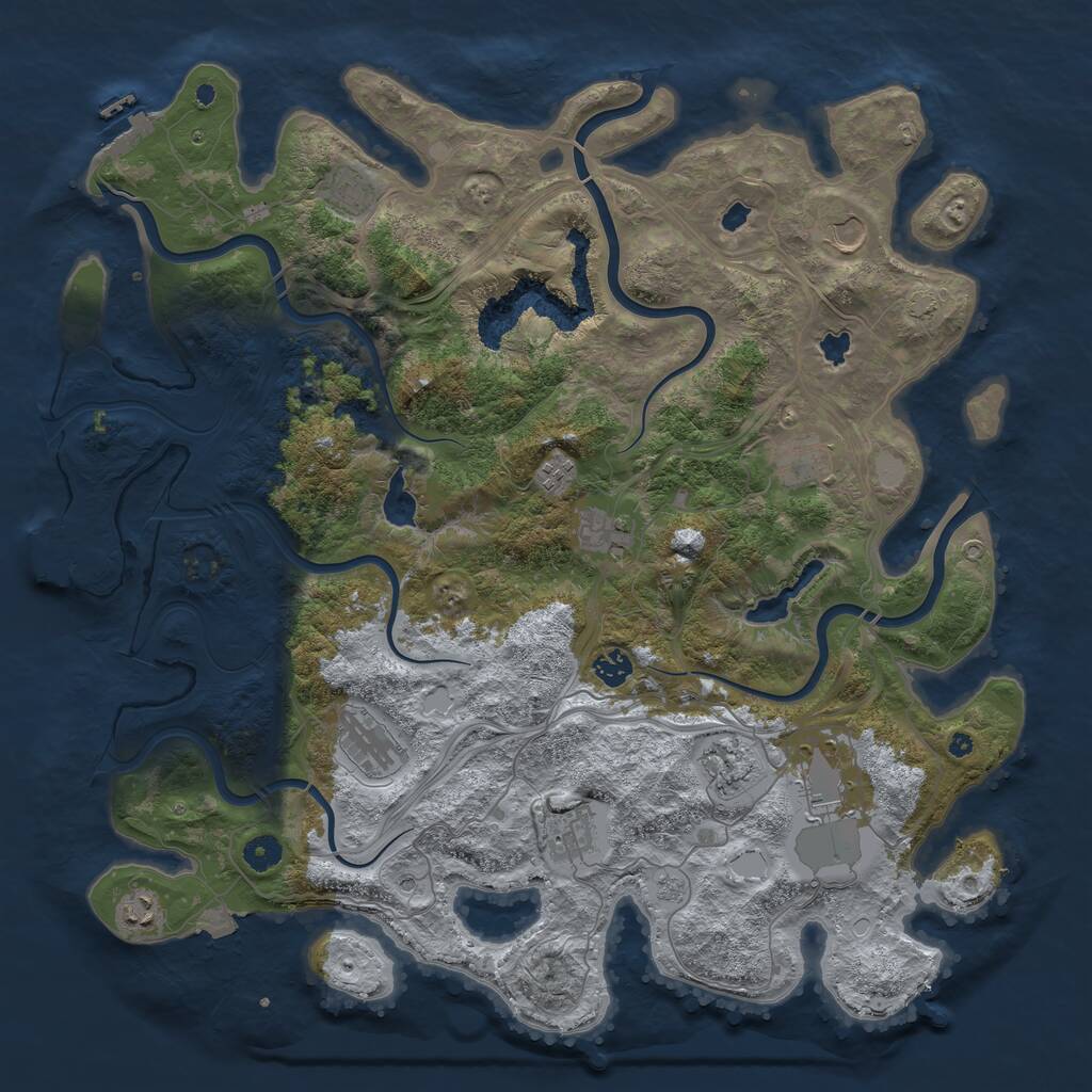Rust Map: Procedural Map, Size: 4500, Seed: 194194111, 17 Monuments