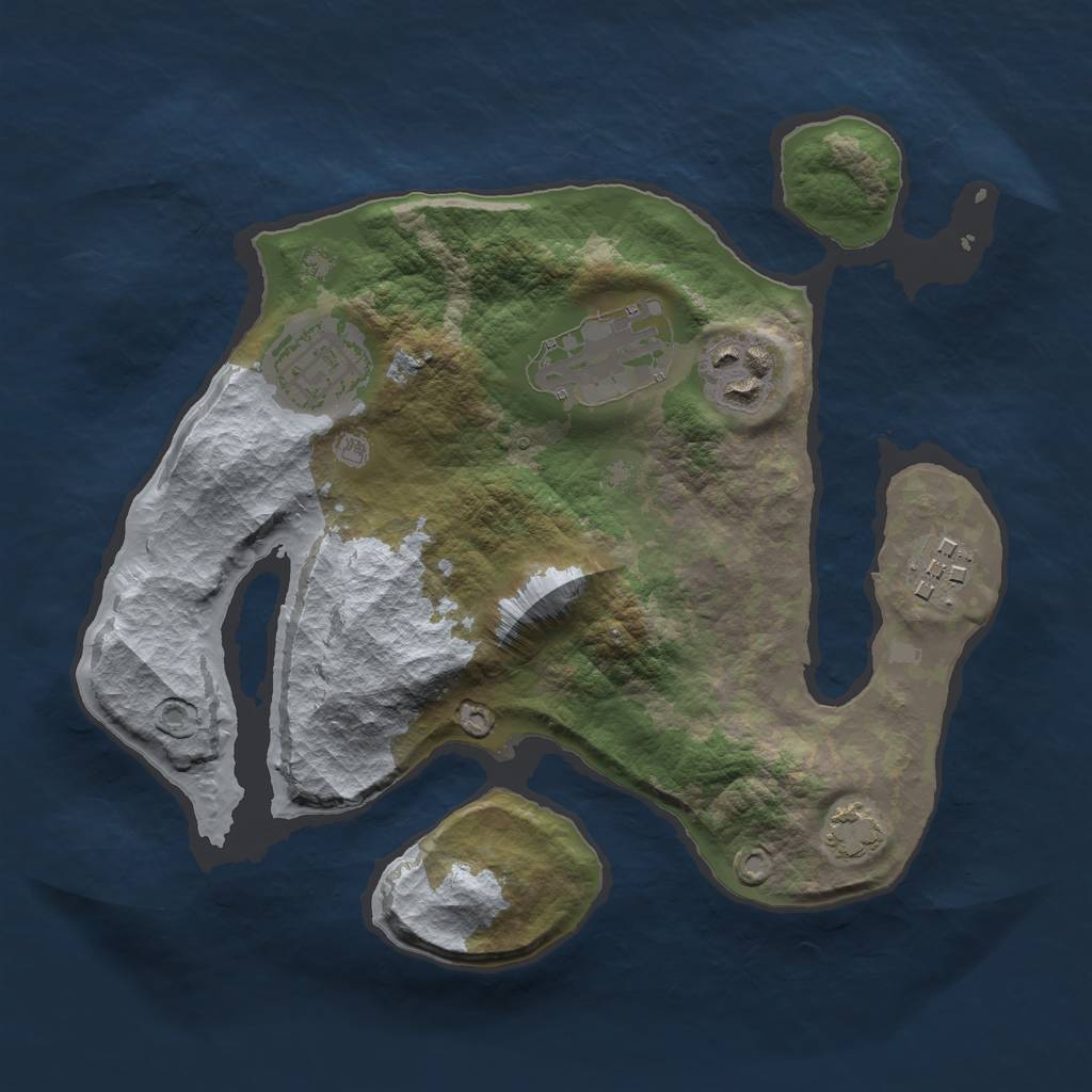 Rust Map: Barren, Size: 2500, Seed: 5544, 7 Monuments