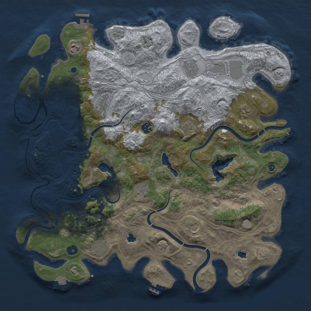 Rust Map: Procedural Map, Size: 4500, Seed: 60670, 17 Monuments