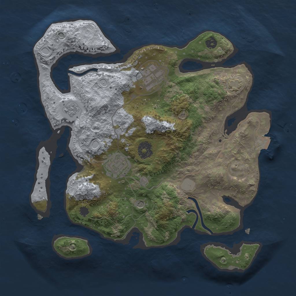 Rust Map: Procedural Map, Size: 2700, Seed: 31044603, 8 Monuments
