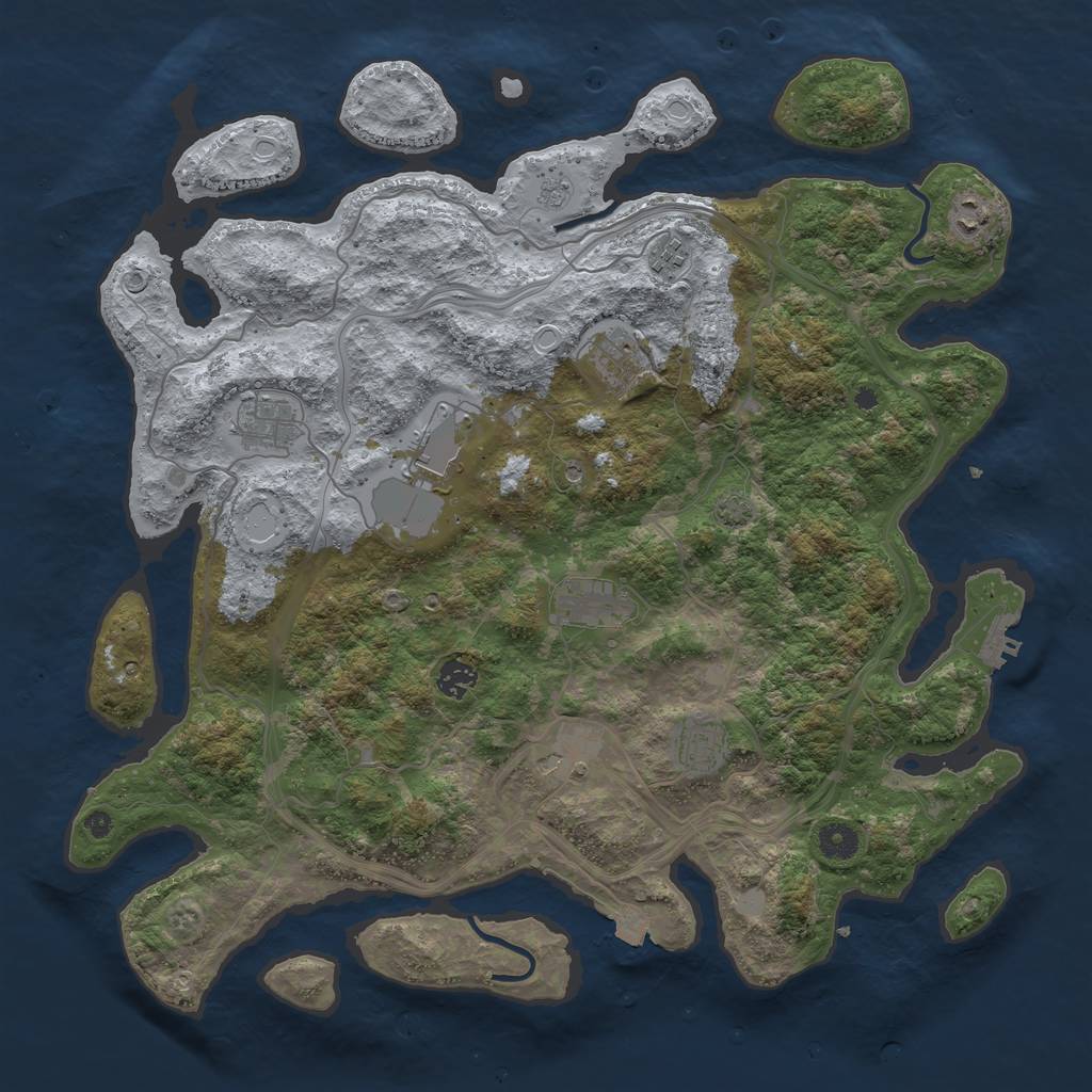 Rust Map: Procedural Map, Size: 4250, Seed: 500107007, 16 Monuments