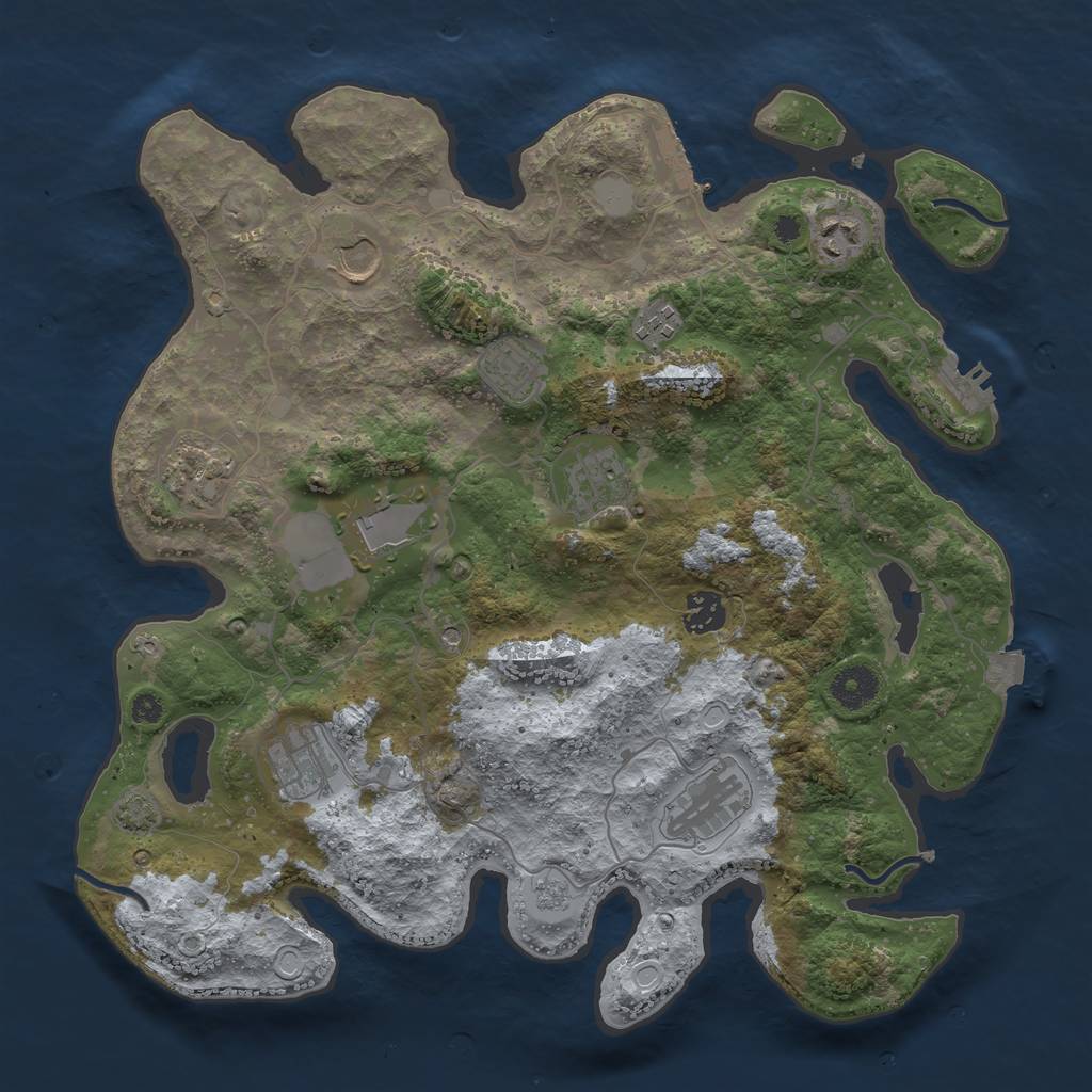 Rust Map: Procedural Map, Size: 3700, Seed: 1167821147, 18 Monuments