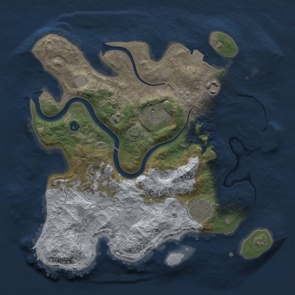 Rust Map: Procedural Map, Size: 3000, Seed: 626886409, 10 Monuments