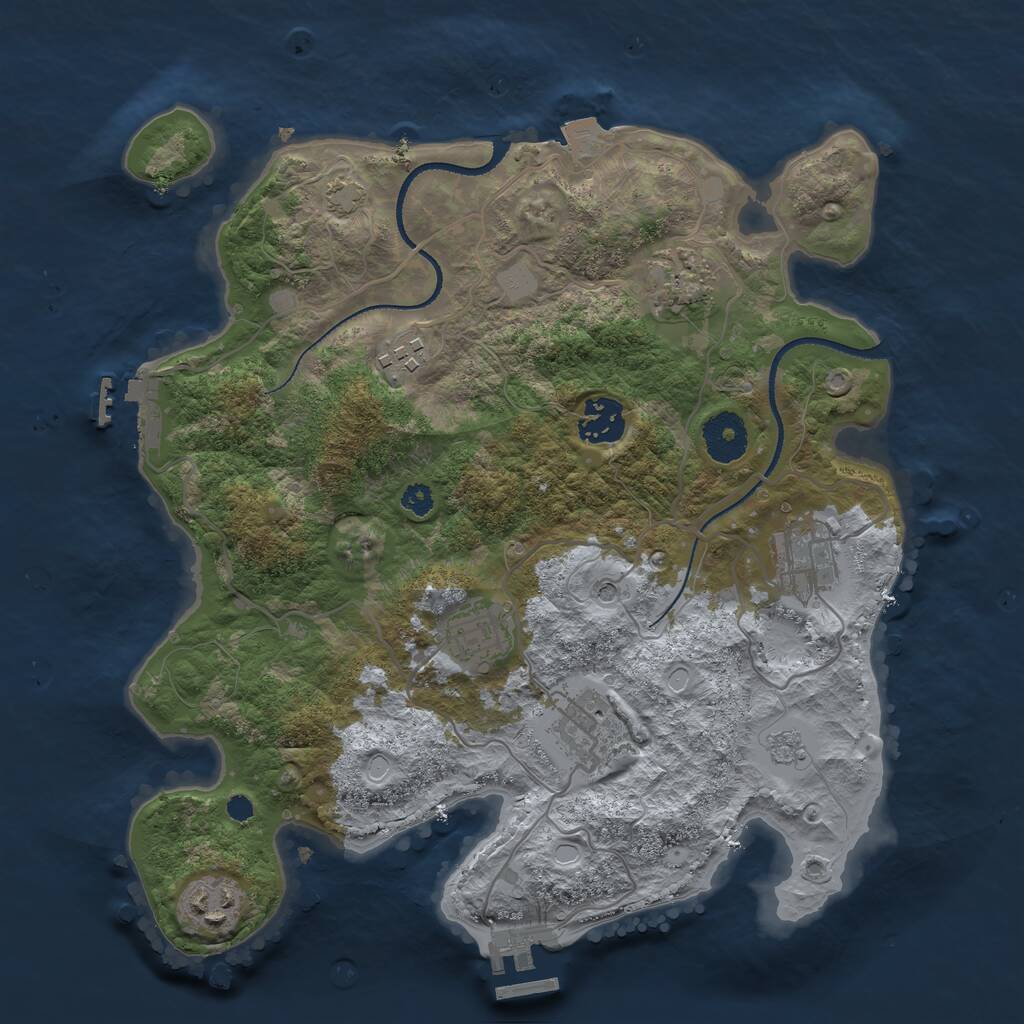 Rust Map: Procedural Map, Size: 3250, Seed: 25680, 13 Monuments