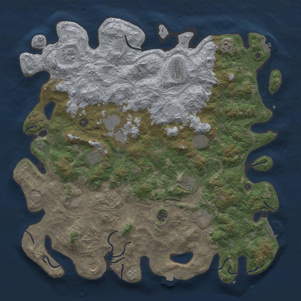 Rust Map: Procedural Map, Size: 4800, Seed: 1564992085, 19 Monuments