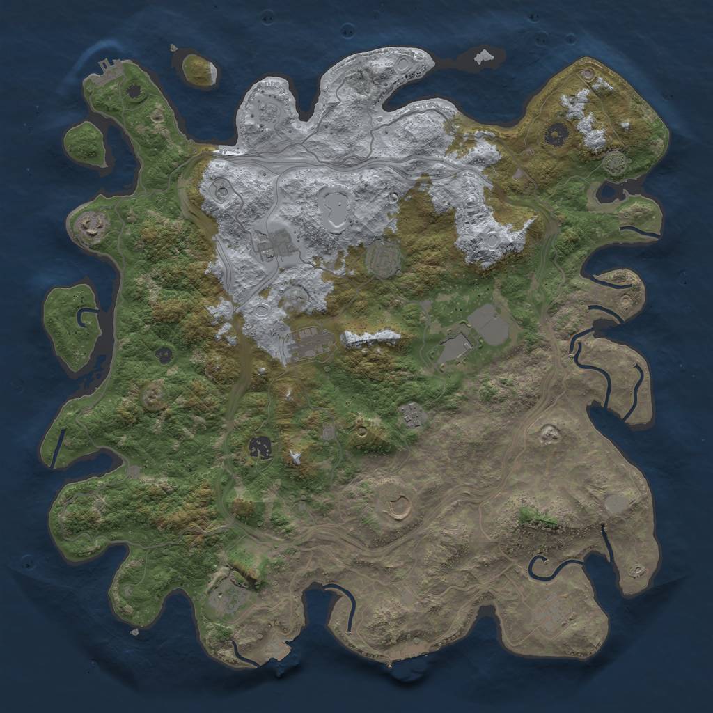 Rust Map: Procedural Map, Size: 4500, Seed: 81979618, 18 Monuments