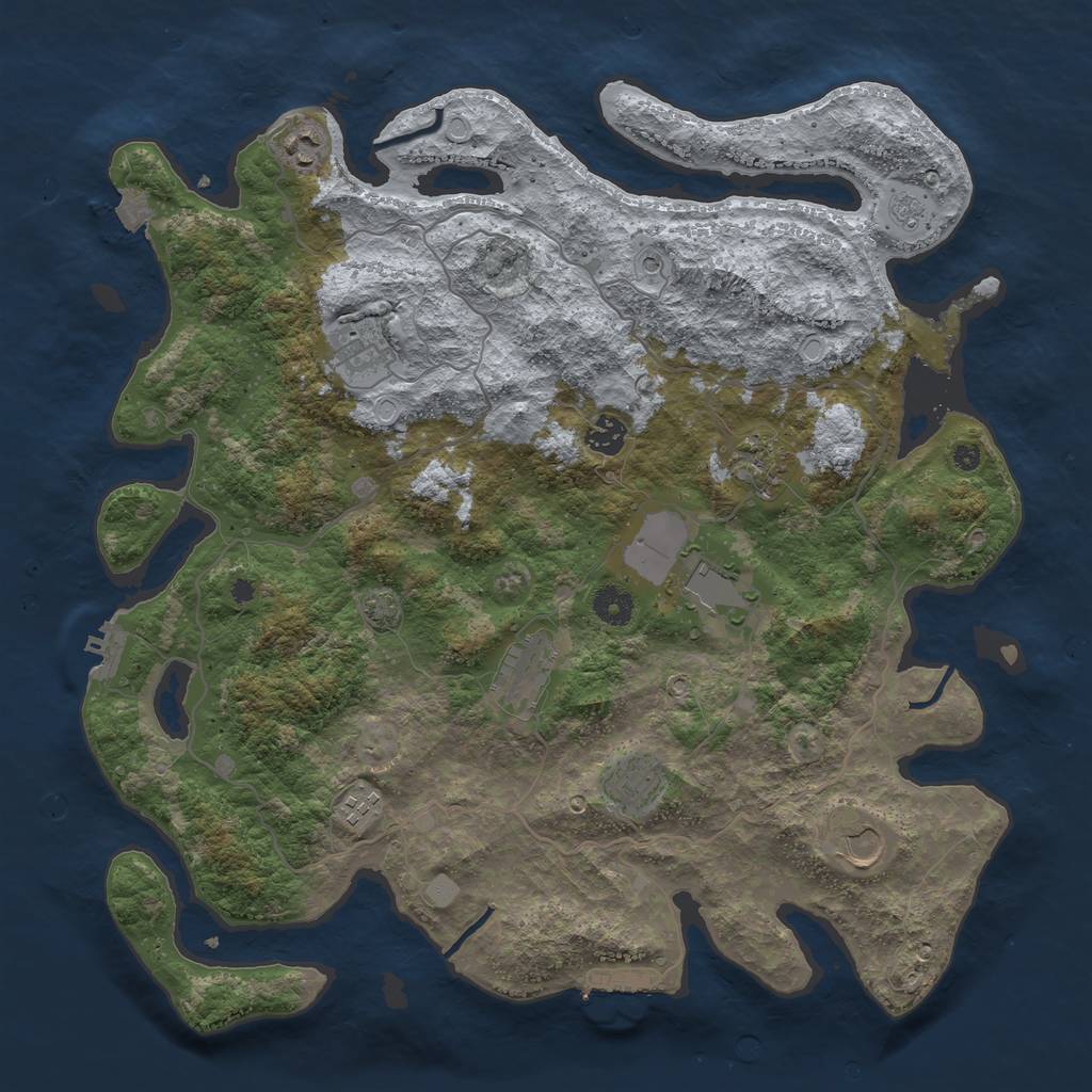 Rust Map: Procedural Map, Size: 4100, Seed: 35389120, 17 Monuments