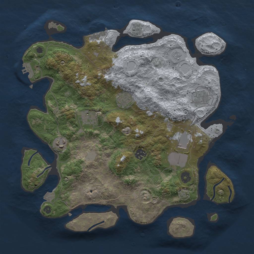 Rust Map: Procedural Map, Size: 3500, Seed: 209612273, 15 Monuments
