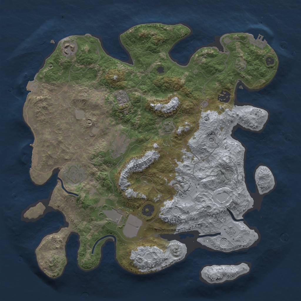 Rust Map: Procedural Map, Size: 3600, Seed: 10510, 15 Monuments