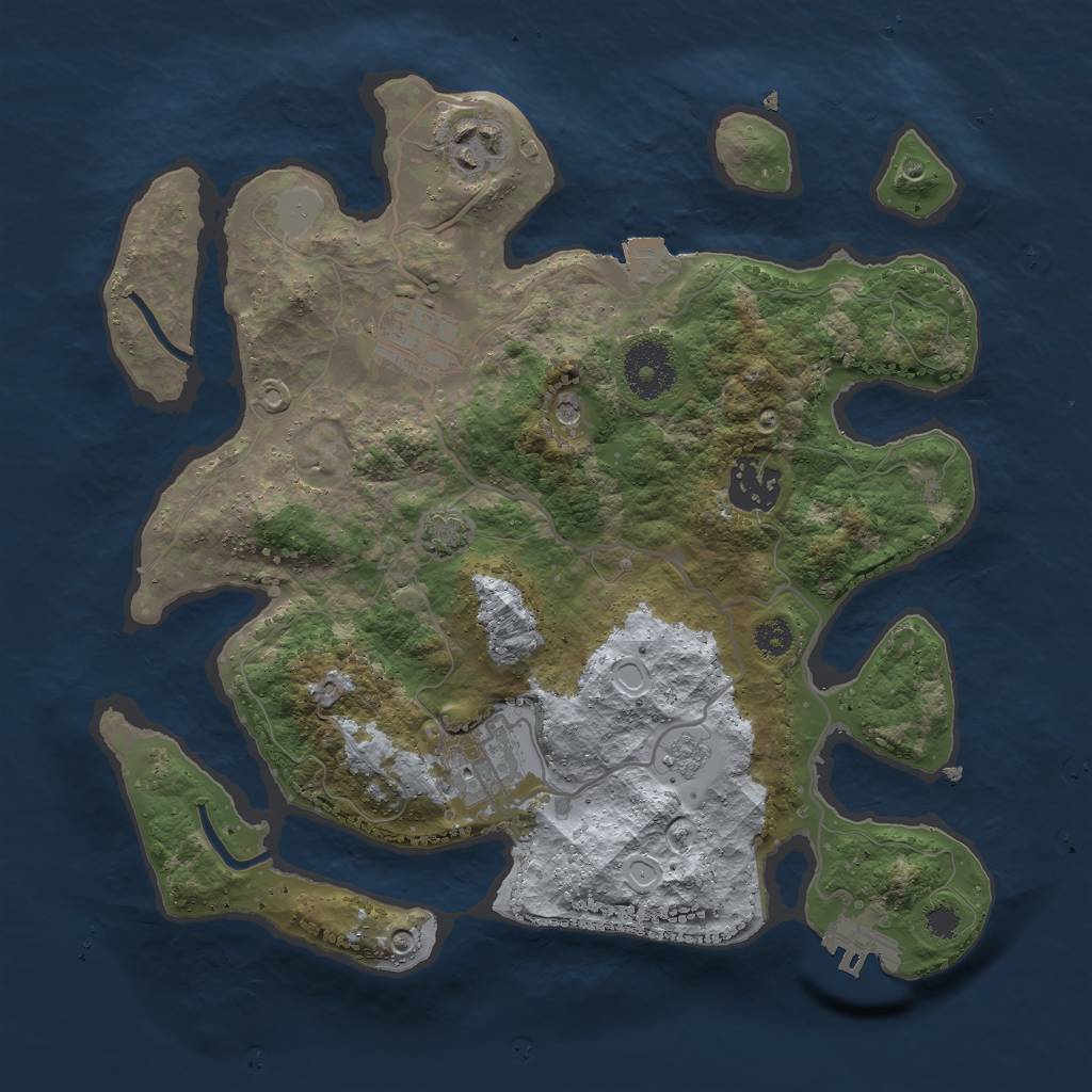 Rust Map: Procedural Map, Size: 3000, Seed: 1009683780, 11 Monuments