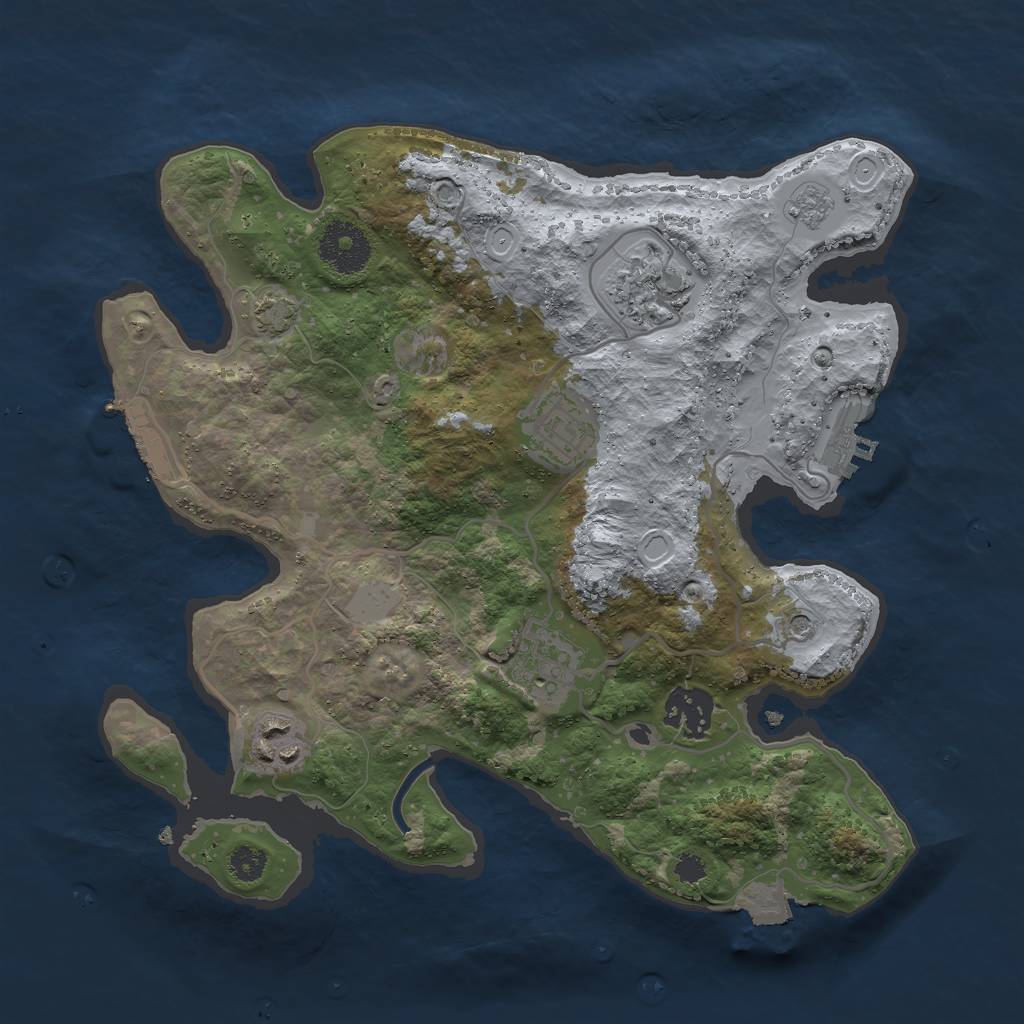 Rust Map: Procedural Map, Size: 3000, Seed: 12070, 13 Monuments