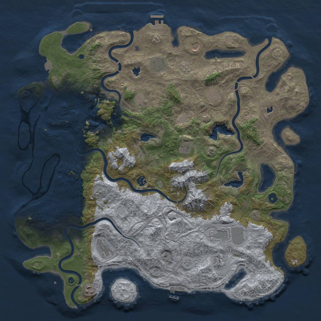 Rust Map: Procedural Map, Size: 5000, Seed: 670199735, 17 Monuments