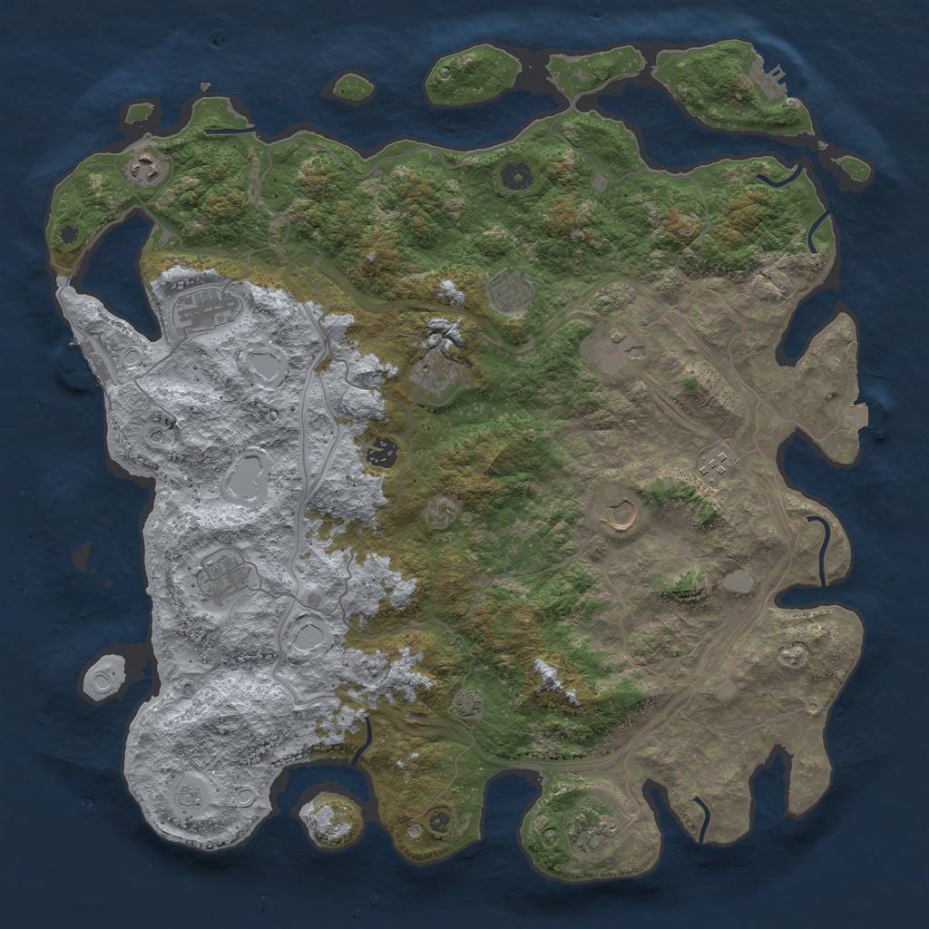 Rust Map: Procedural Map, Size: 4560, Seed: 100, 18 Monuments