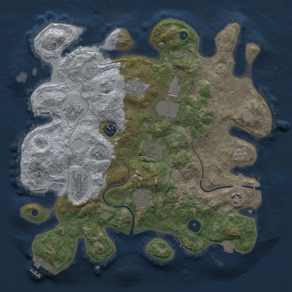 Rust Map: Procedural Map, Size: 3500, Seed: 82739226, 14 Monuments