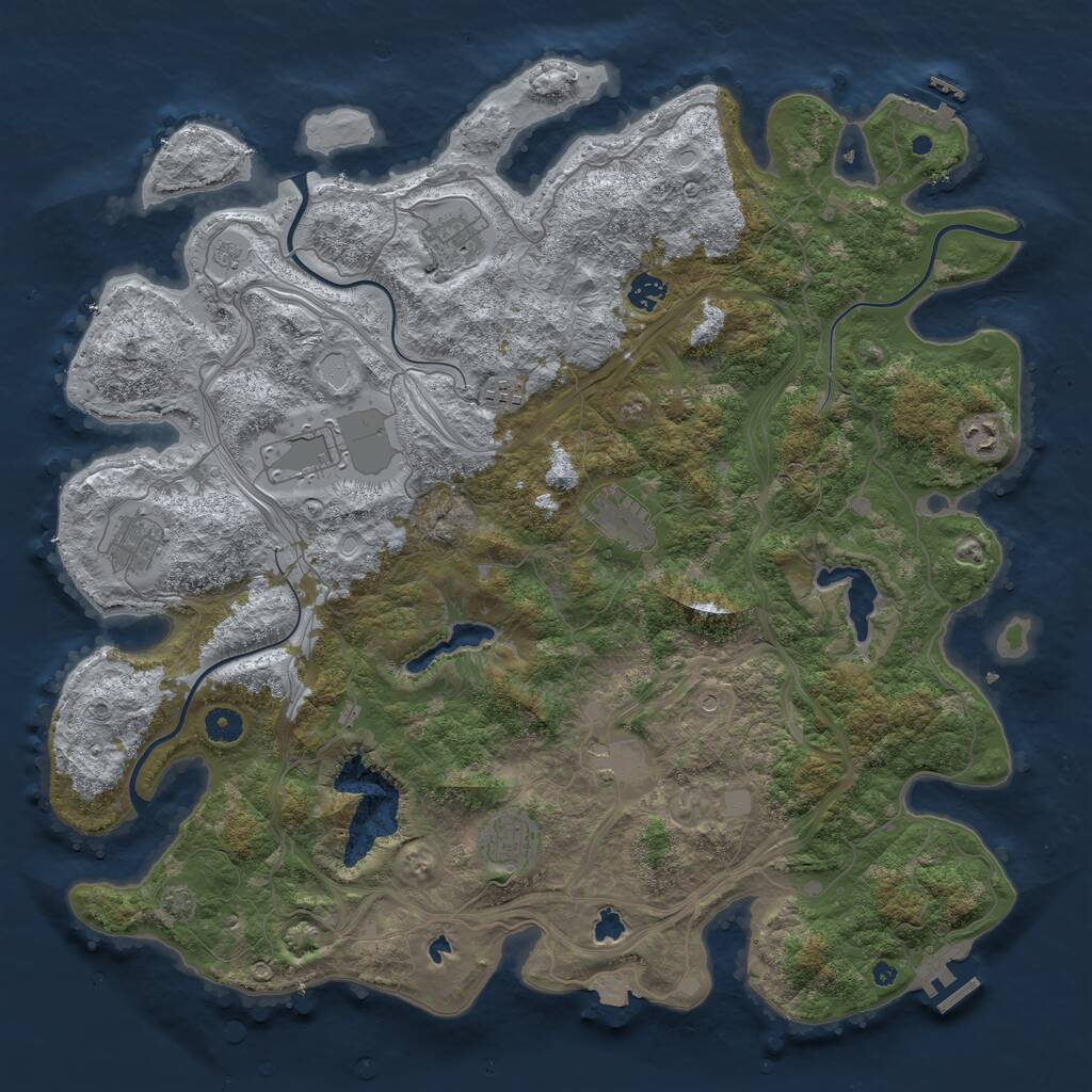 Rust Map: Procedural Map, Size: 4500, Seed: 259, 15 Monuments