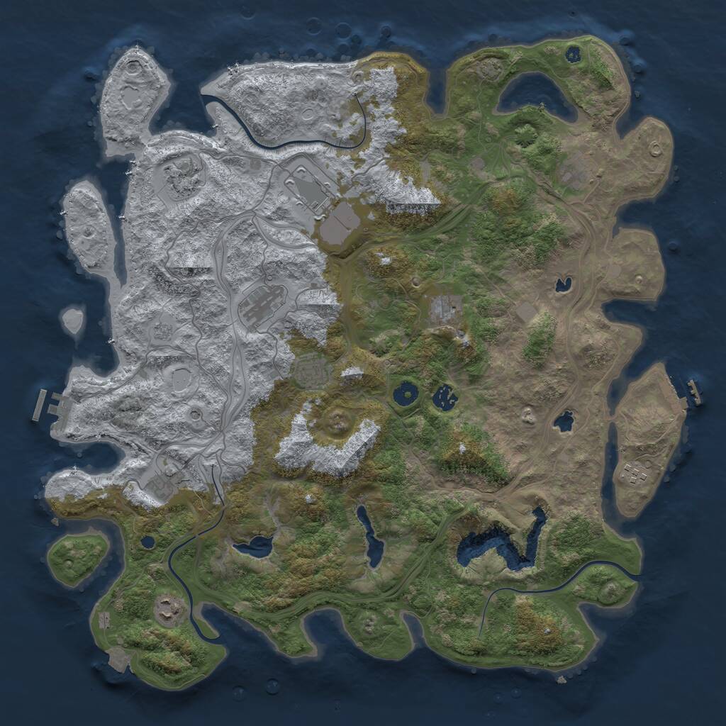 Rust Map: Procedural Map, Size: 4500, Seed: 1703610908, 16 Monuments