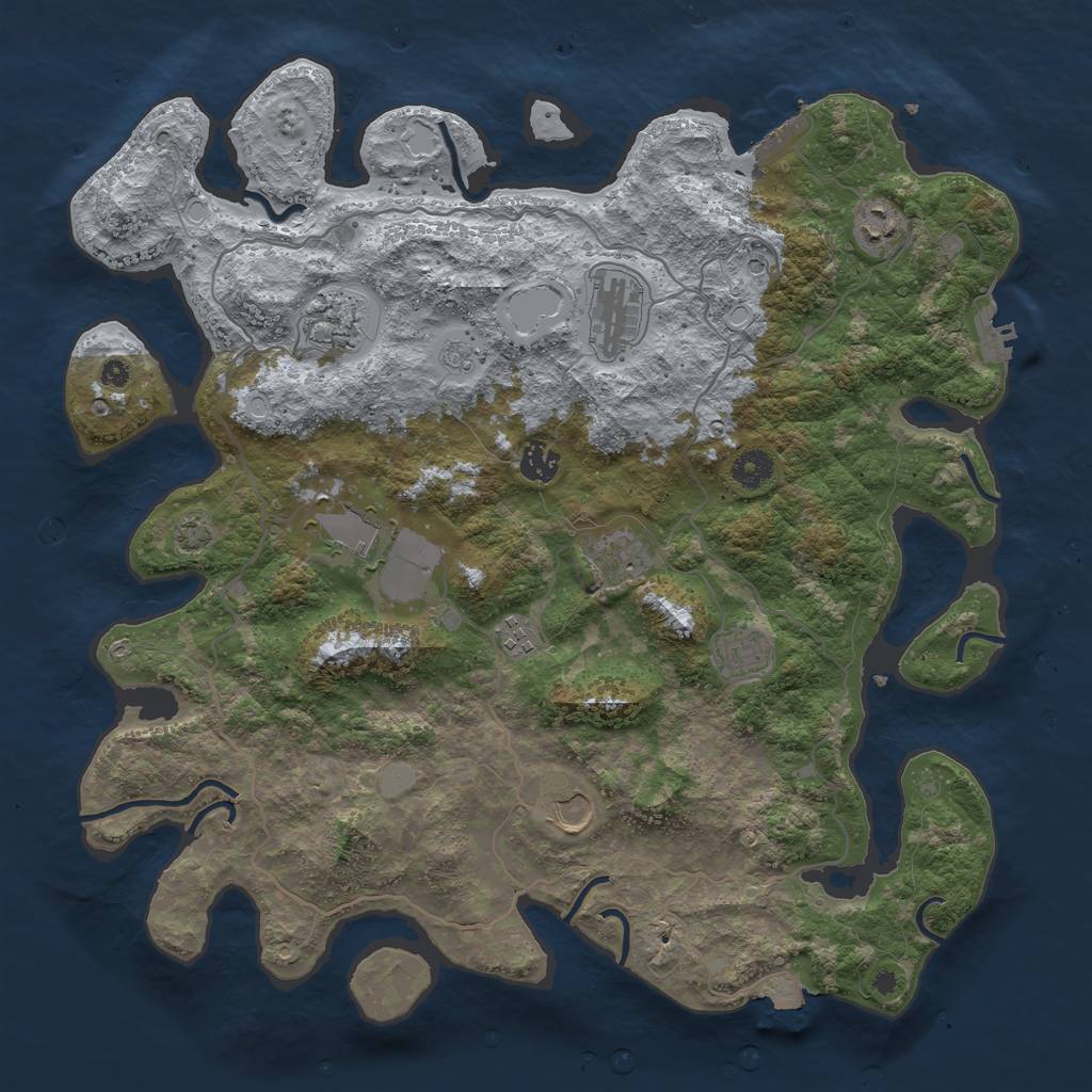 Rust Map: Procedural Map, Size: 4100, Seed: 25455866, 17 Monuments