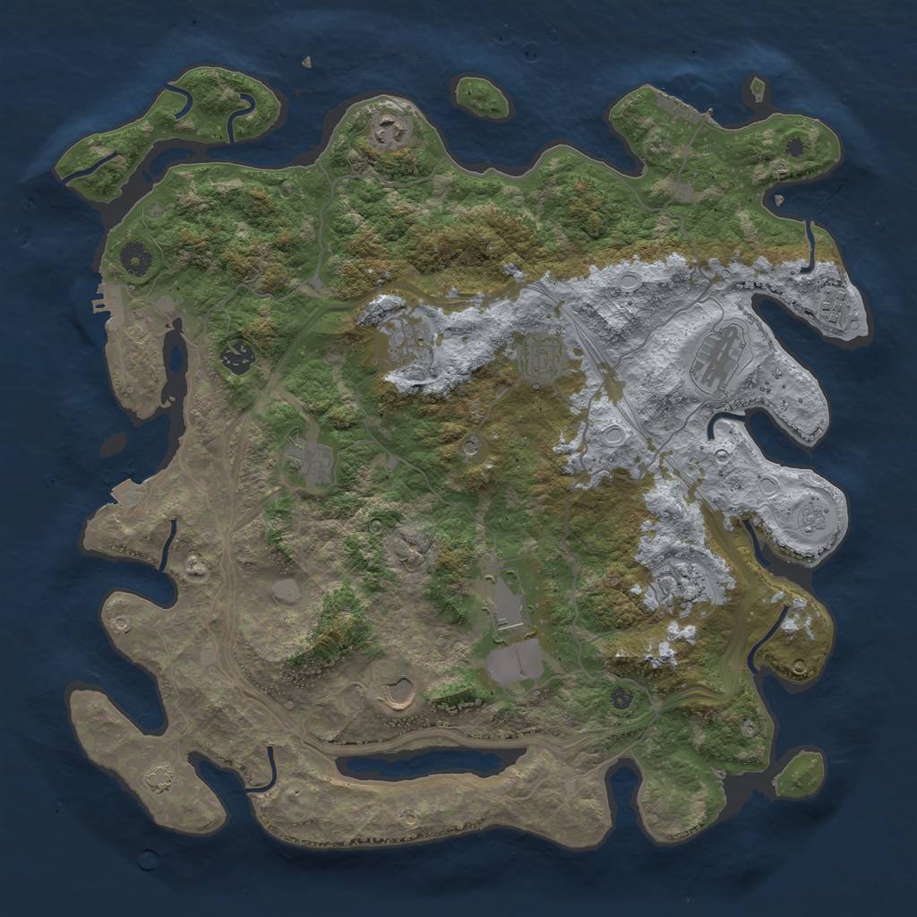 Rust Map: Procedural Map, Size: 4250, Seed: 1517271700, 18 Monuments