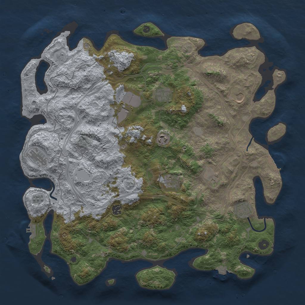 Rust Map: Procedural Map, Size: 4500, Seed: 466682700, 18 Monuments