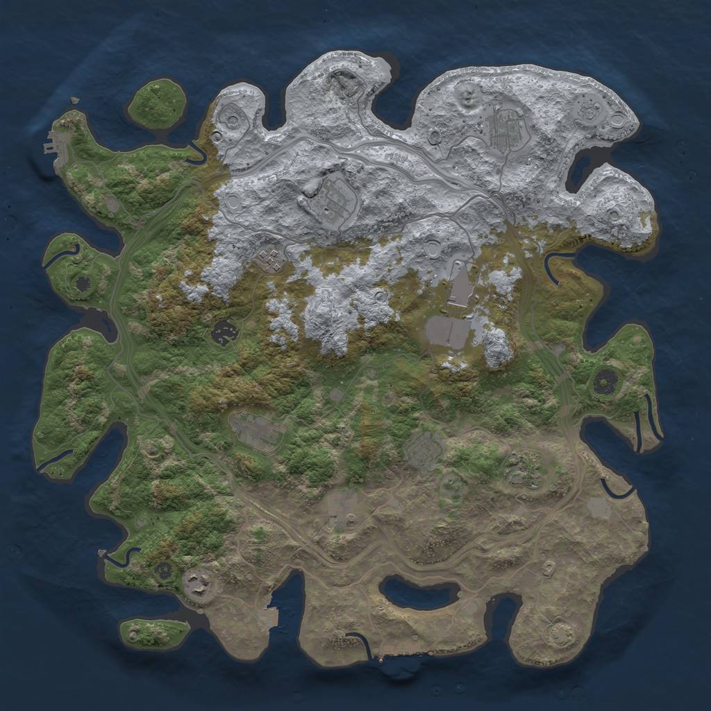 Rust Map: Procedural Map, Size: 4250, Seed: 265364816, 18 Monuments