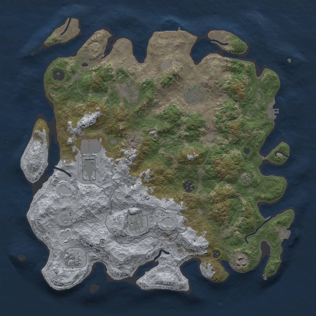 Rust Map: Procedural Map, Size: 4000, Seed: 290094444, 16 Monuments