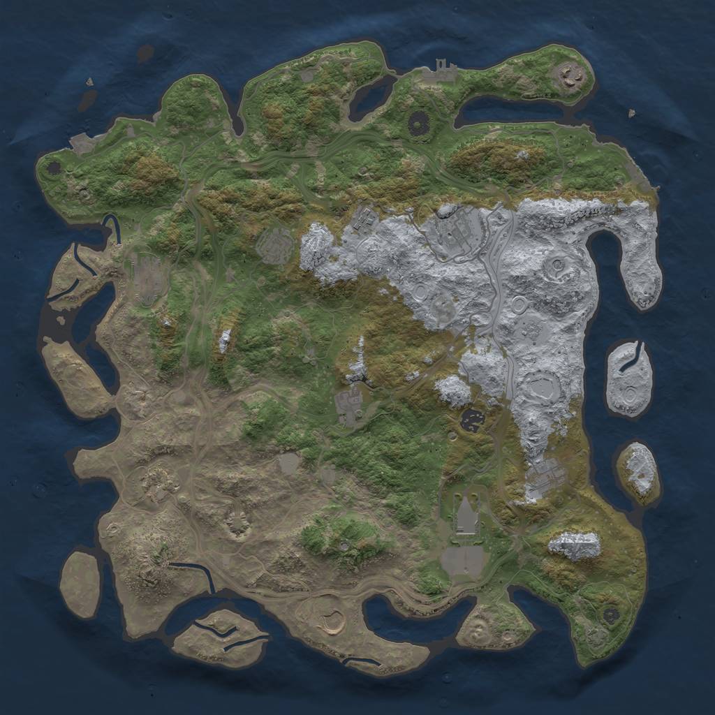 Rust Map: Procedural Map, Size: 4500, Seed: 1113187005, 19 Monuments