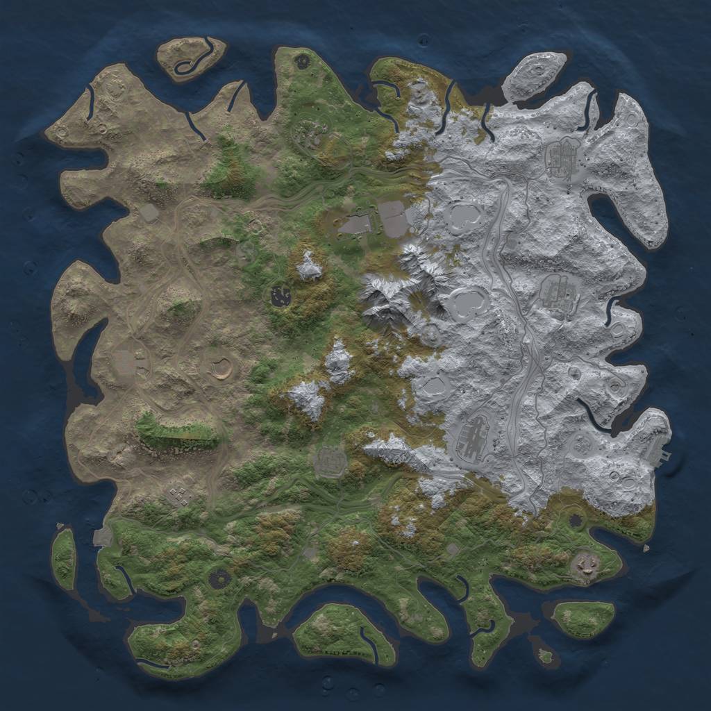 Rust Map: Procedural Map, Size: 5000, Seed: 1147977132, 18 Monuments