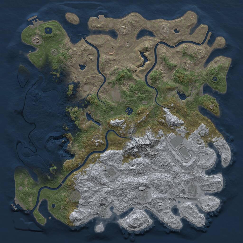 Rust Map: Procedural Map, Size: 5000, Seed: 1599386458, 17 Monuments