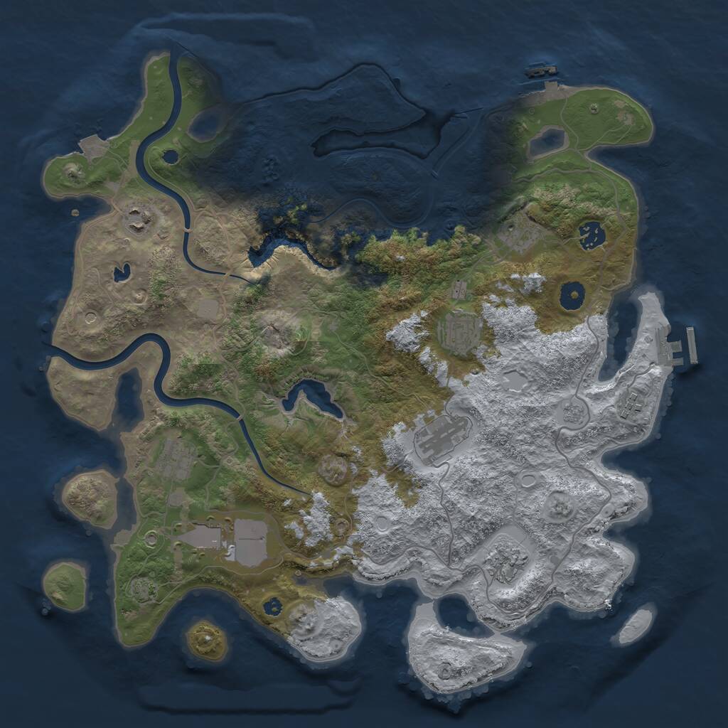 Rust Map: Procedural Map, Size: 4000, Seed: 7211977, 15 Monuments