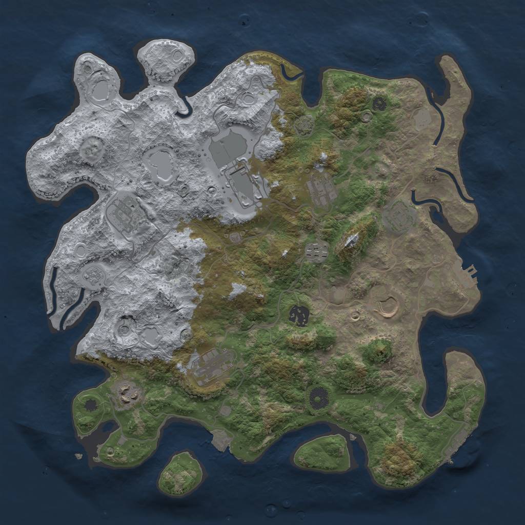 Rust Map: Procedural Map, Size: 3750, Seed: 13422, 17 Monuments