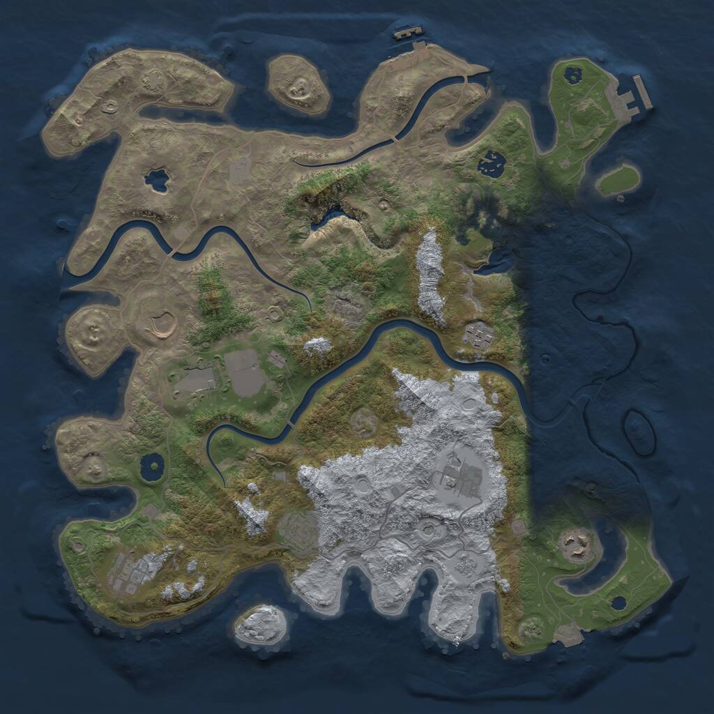 Rust Map: Procedural Map, Size: 4000, Seed: 521412312, 14 Monuments