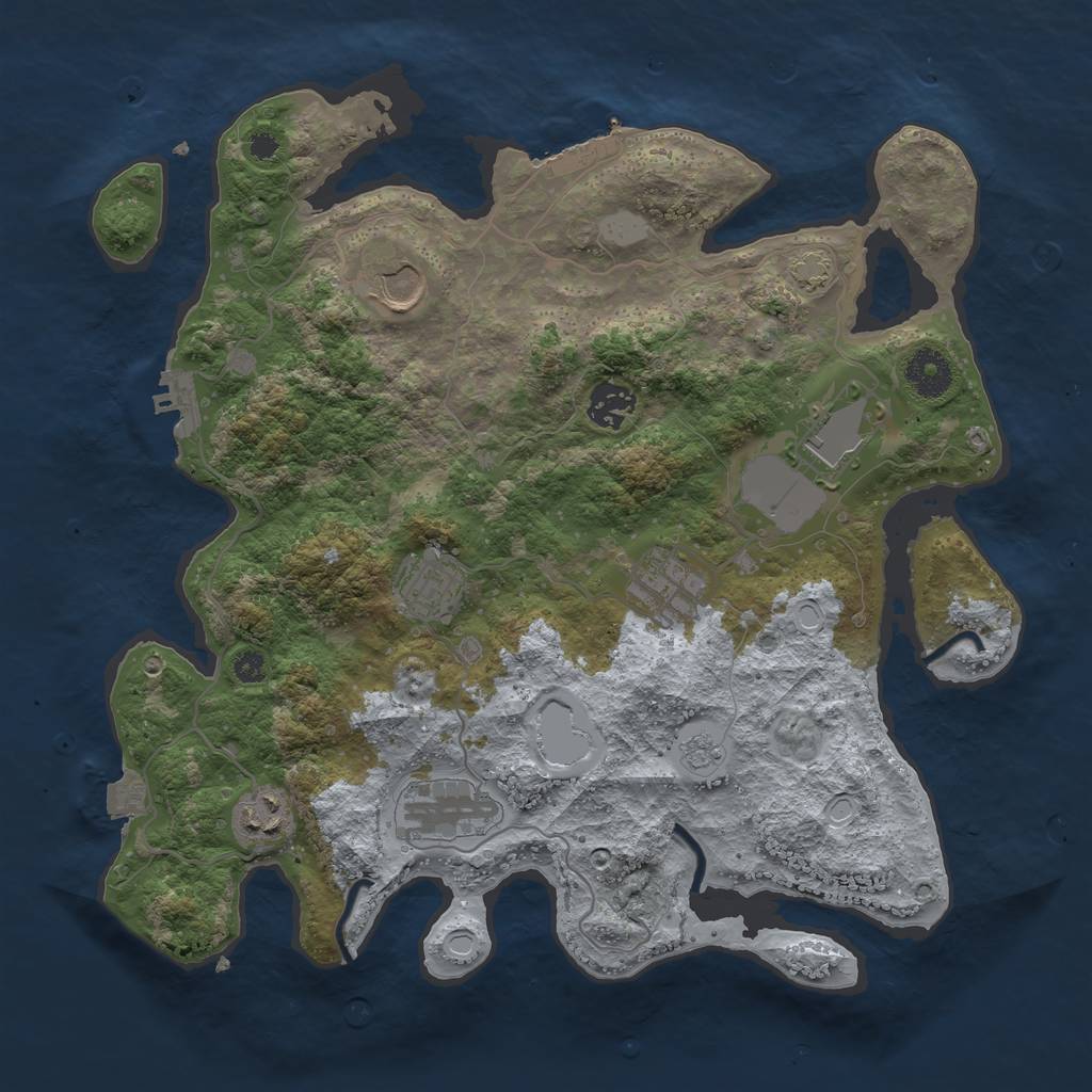 Rust Map: Procedural Map, Size: 3500, Seed: 19950608, 14 Monuments