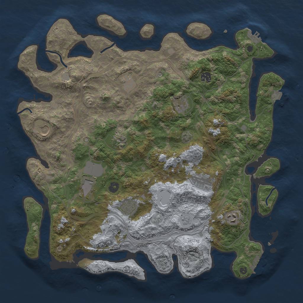 Rust Map: Procedural Map, Size: 4250, Seed: 30273191, 18 Monuments