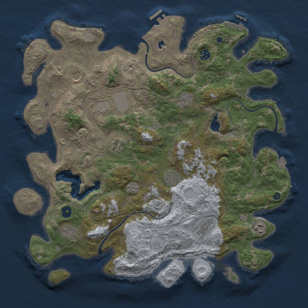 Rust Map: Procedural Map, Size: 4250, Seed: 1090024624, 16 Monuments