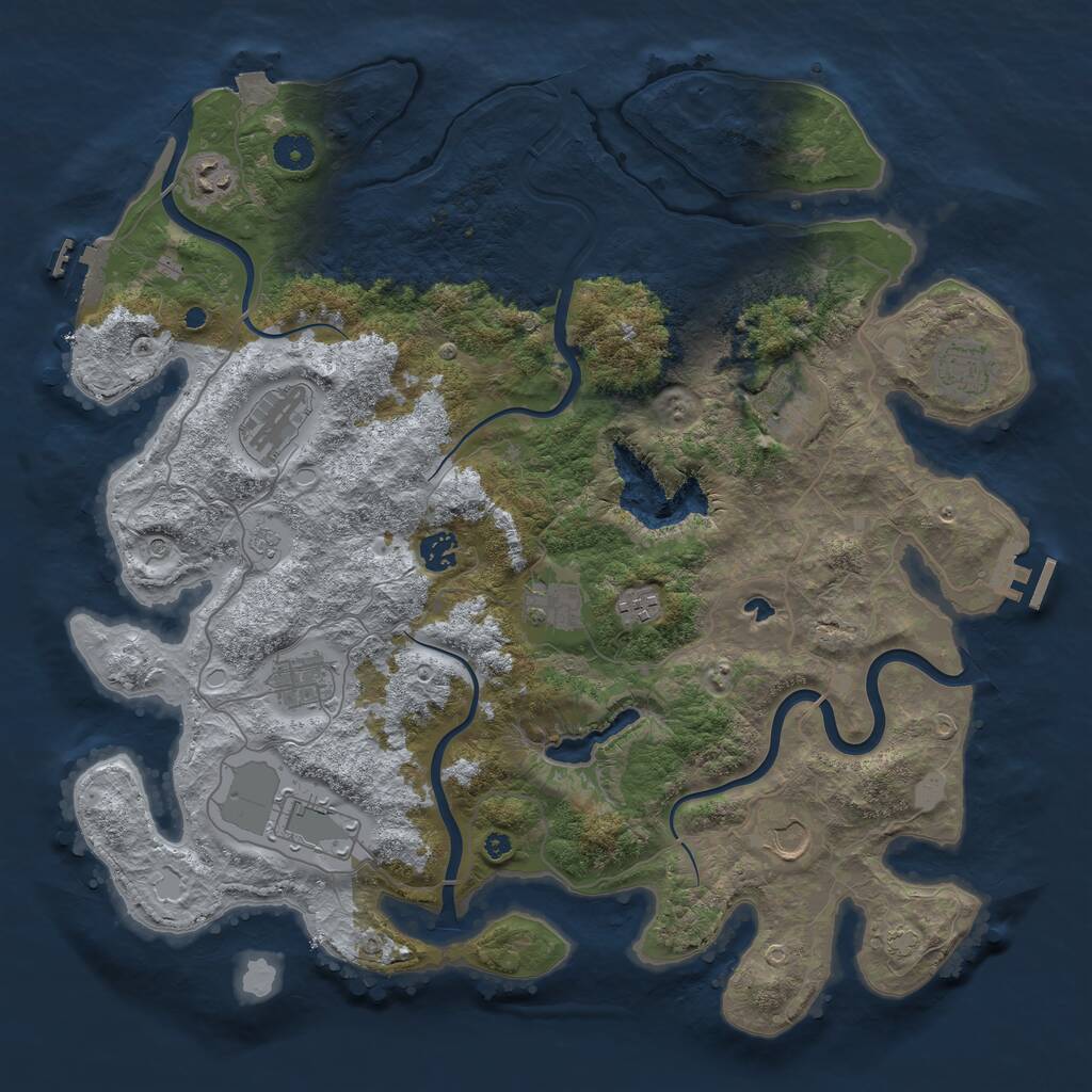 Rust Map: Procedural Map, Size: 4200, Seed: 3213578, 16 Monuments