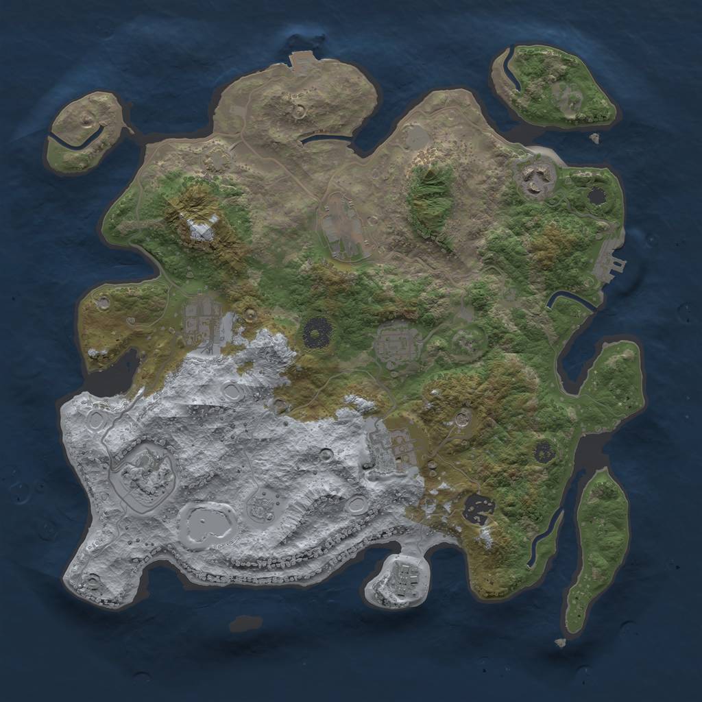 Rust Map: Procedural Map, Size: 3400, Seed: 911, 15 Monuments