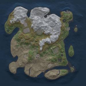 Thumbnail Rust Map: Procedural Map, Size: 3500, Seed: 96611428, 16 Monuments