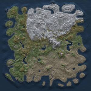 Thumbnail Rust Map: Procedural Map, Size: 5000, Seed: 6102023, 17 Monuments