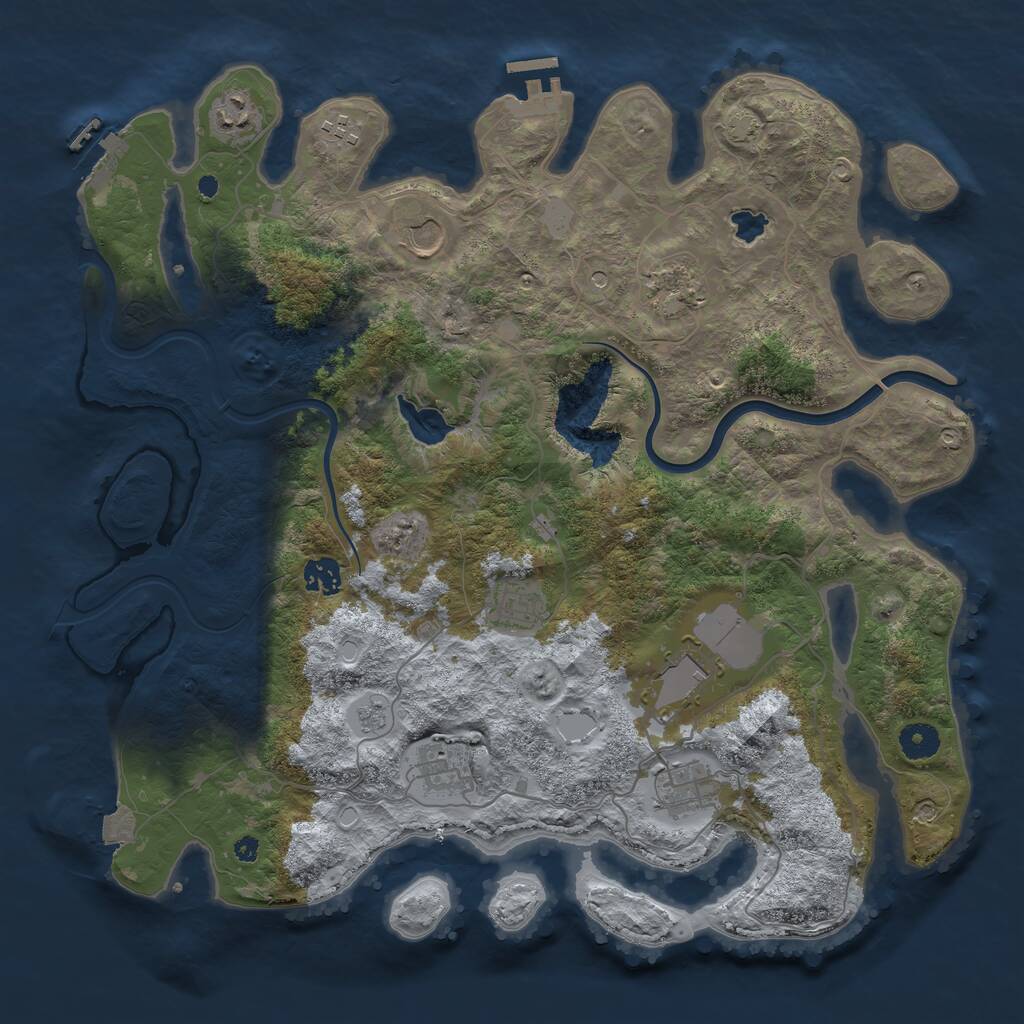Rust Map: Procedural Map, Size: 4000, Seed: 992111509, 15 Monuments