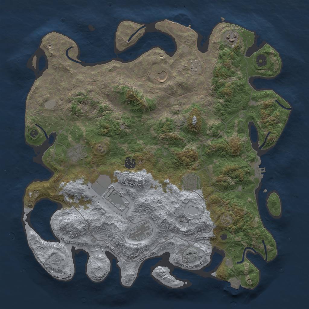 Rust Map: Procedural Map, Size: 4000, Seed: 934722060, 16 Monuments