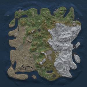 Thumbnail Rust Map: Procedural Map, Size: 4000, Seed: 1206102351, 17 Monuments