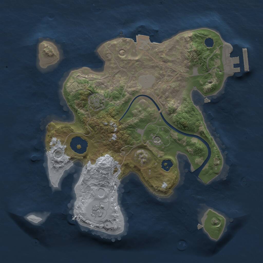 Rust Map: Procedural Map, Size: 2300, Seed: 5929, 5 Monuments