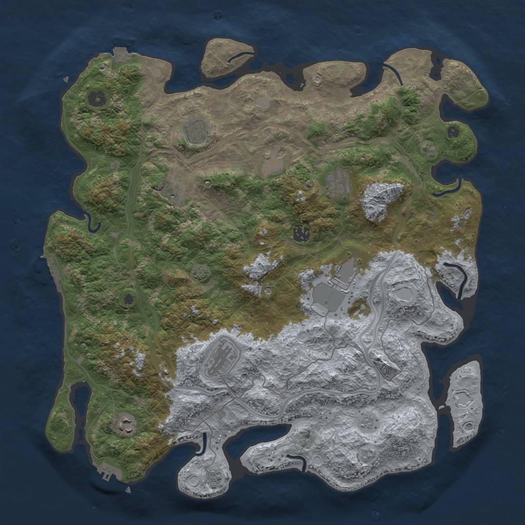 Rust Map: Procedural Map, Size: 4500, Seed: 20231006, 17 Monuments