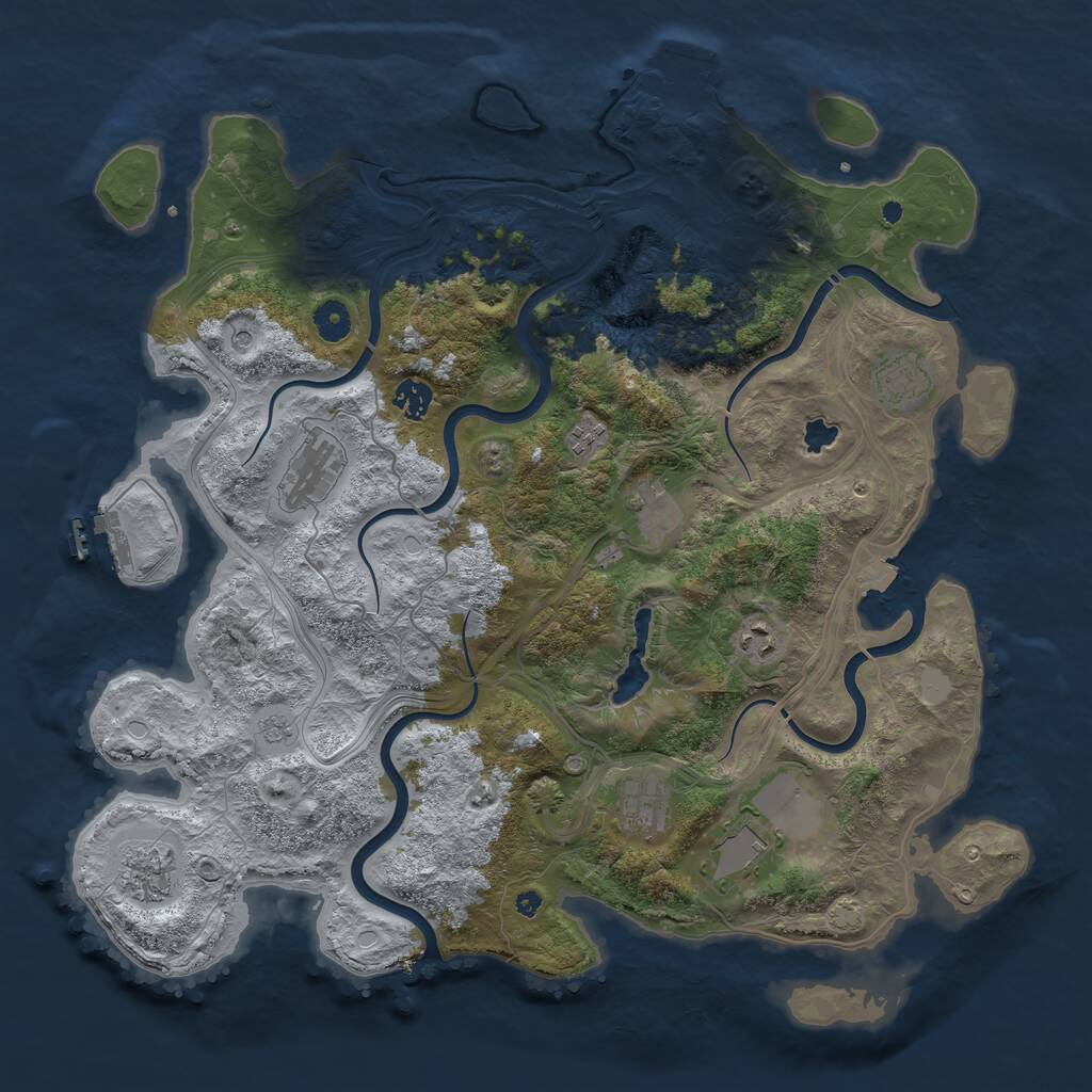 Rust Map: Procedural Map, Size: 4250, Seed: 2128521812, 15 Monuments