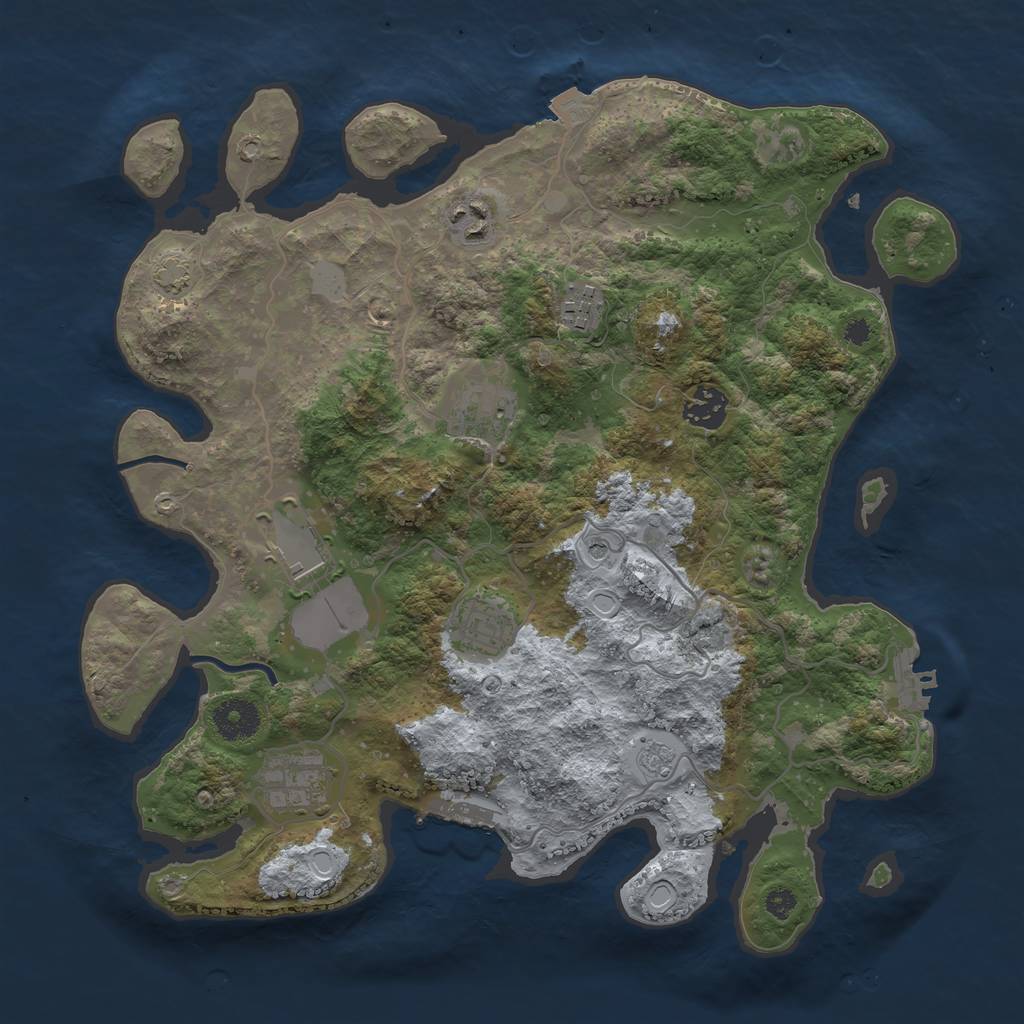 Rust Map: Procedural Map, Size: 3500, Seed: 11452556, 15 Monuments