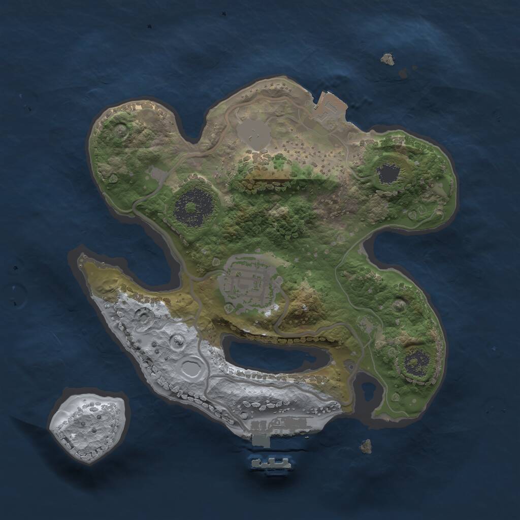 Rust Map: Procedural Map, Size: 2023, Seed: 13831, 3 Monuments