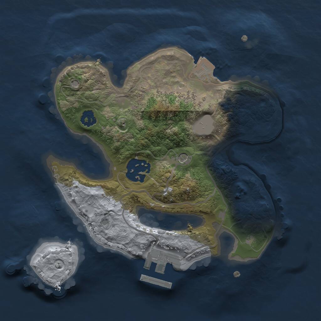 Rust Map: Procedural Map, Size: 2023, Seed: 13831, 4 Monuments